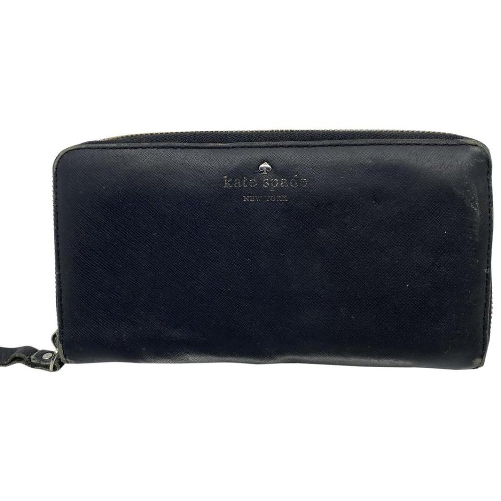 Kate Spade Black Leather Zipper Wallet